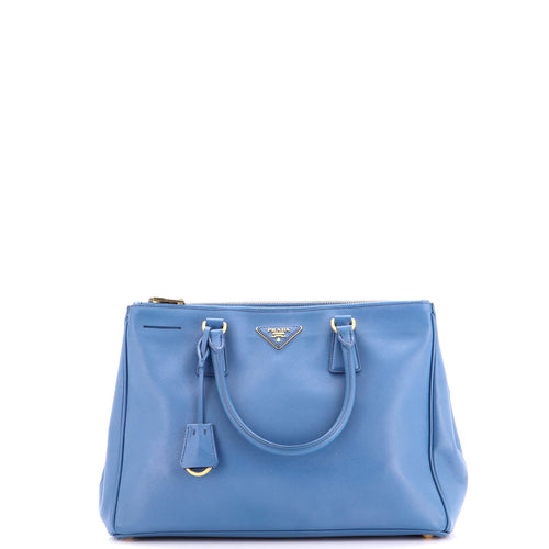 PRADA Double Zip Lux Tote Saffiano Leather Medium