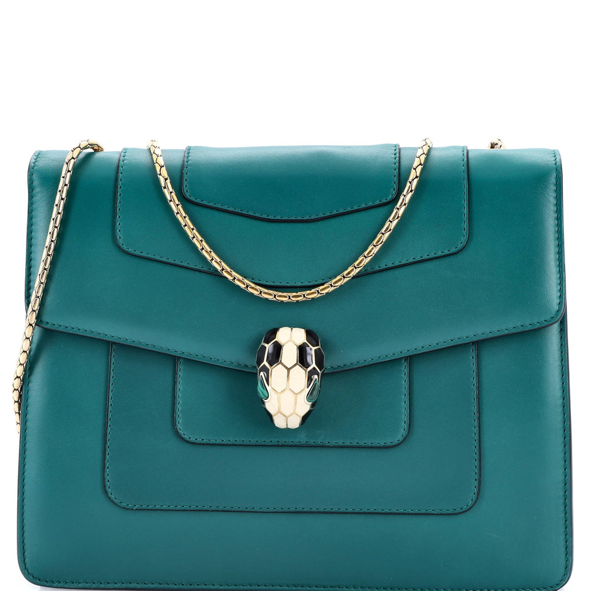 Bvlgari BVLGARI Serpenti Forever Square Shoulder Bag Leather Medium