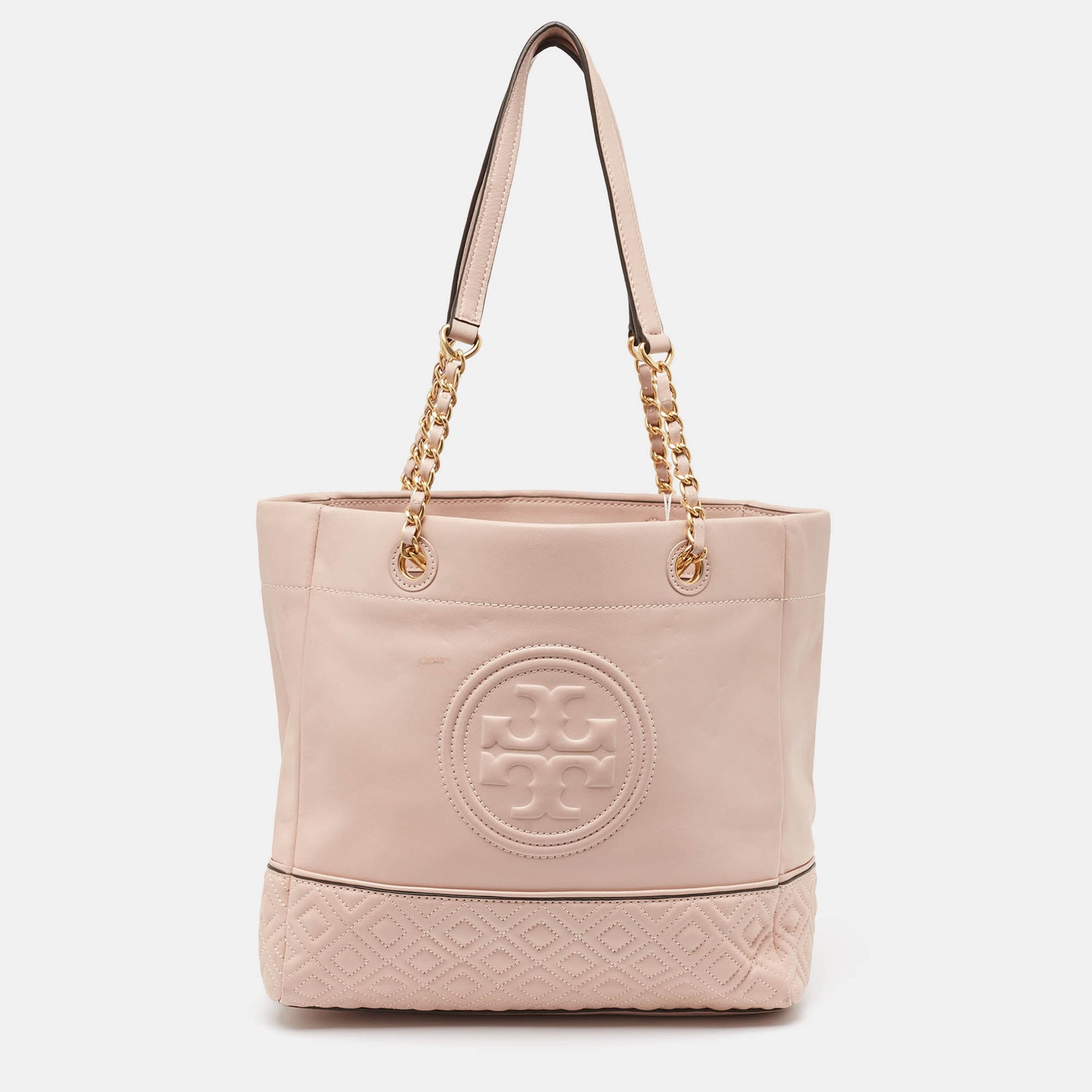 Tory Burch Pink Leather Fleming Tote