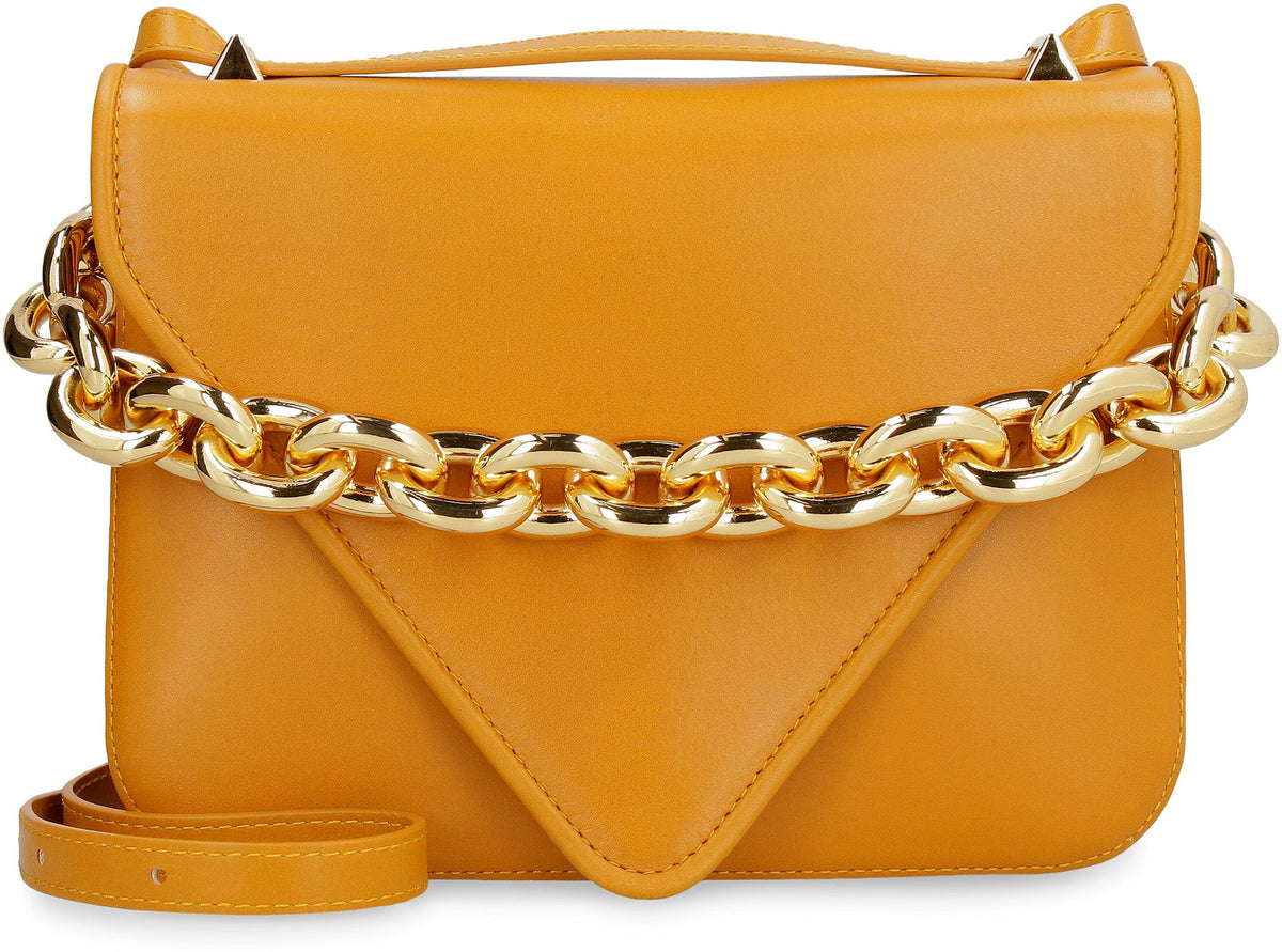 Bottega Veneta Women's Small Mount Leather Envelope Bag in Mustard | 667399V12J0 Color 7716