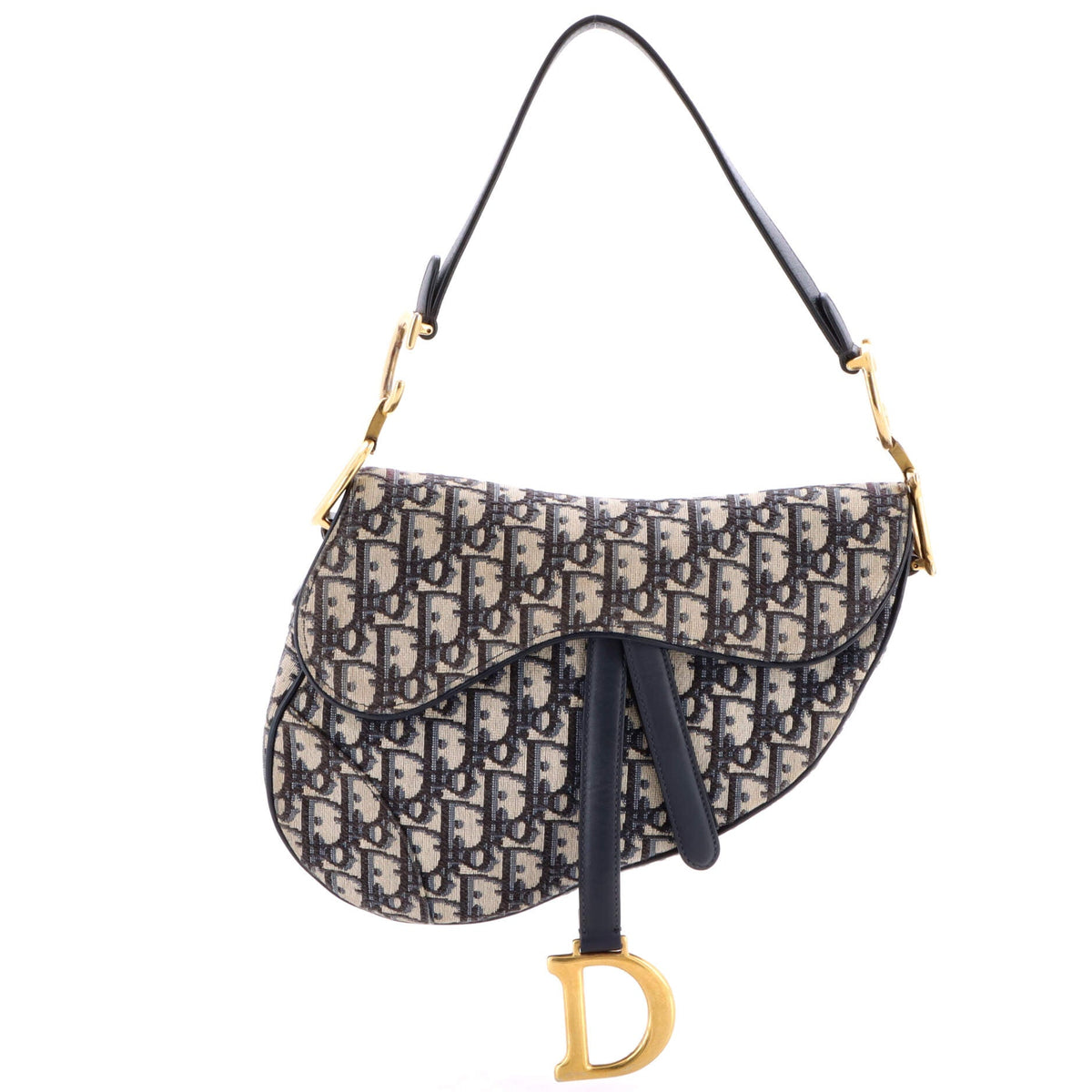 Christian Dior Saddle Handbag Oblique Canvas Medium