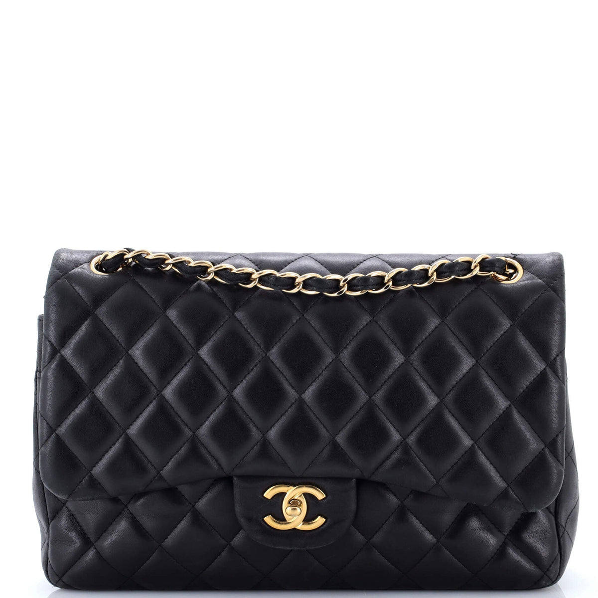 Chanel CHANEL Classic Double Flap Bag Quilted Lambskin Jumbo