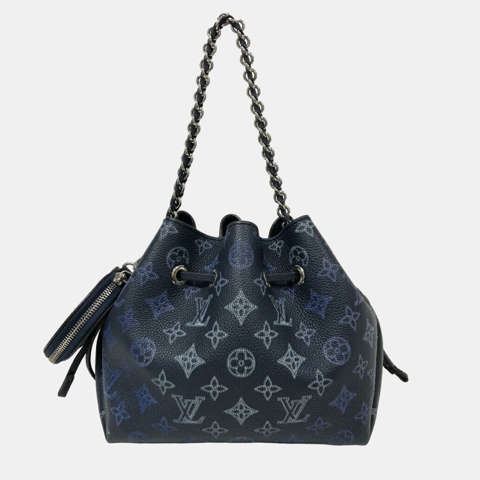 Louis Vuitton Blaue Mahina-Leder-Beuteltasche „Flight Mode Bella“