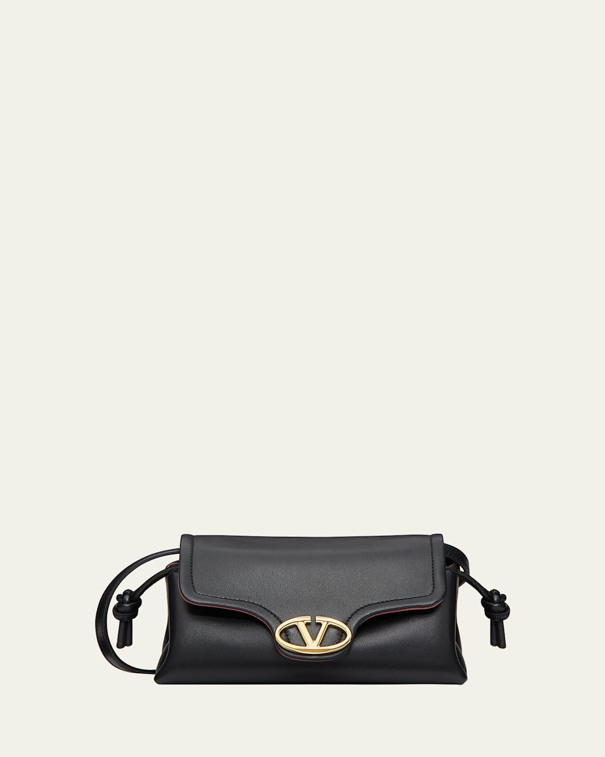 Valentino Mini VLOGO Drawstring Leather Shoulder Bag