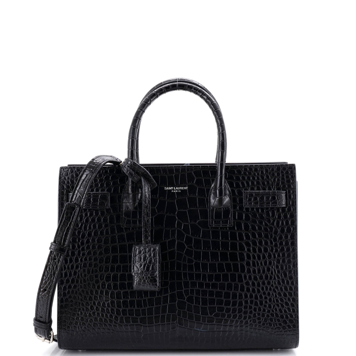 Saint Laurent Sac de Jour NM Bag Crocodile Embossed Leather Baby