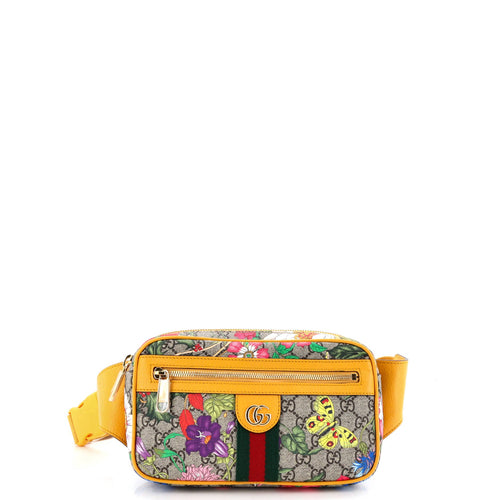 GUCCI Ophidia Belt Bag Flora GG Coated Canvas Medium