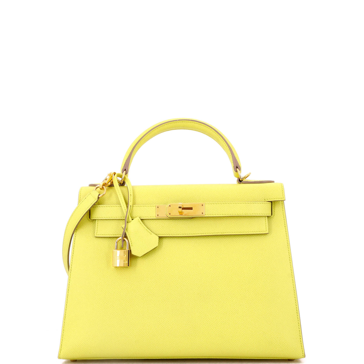 Herm?s Kelly Handbag Soufre Epsom with Gold Hardware 28