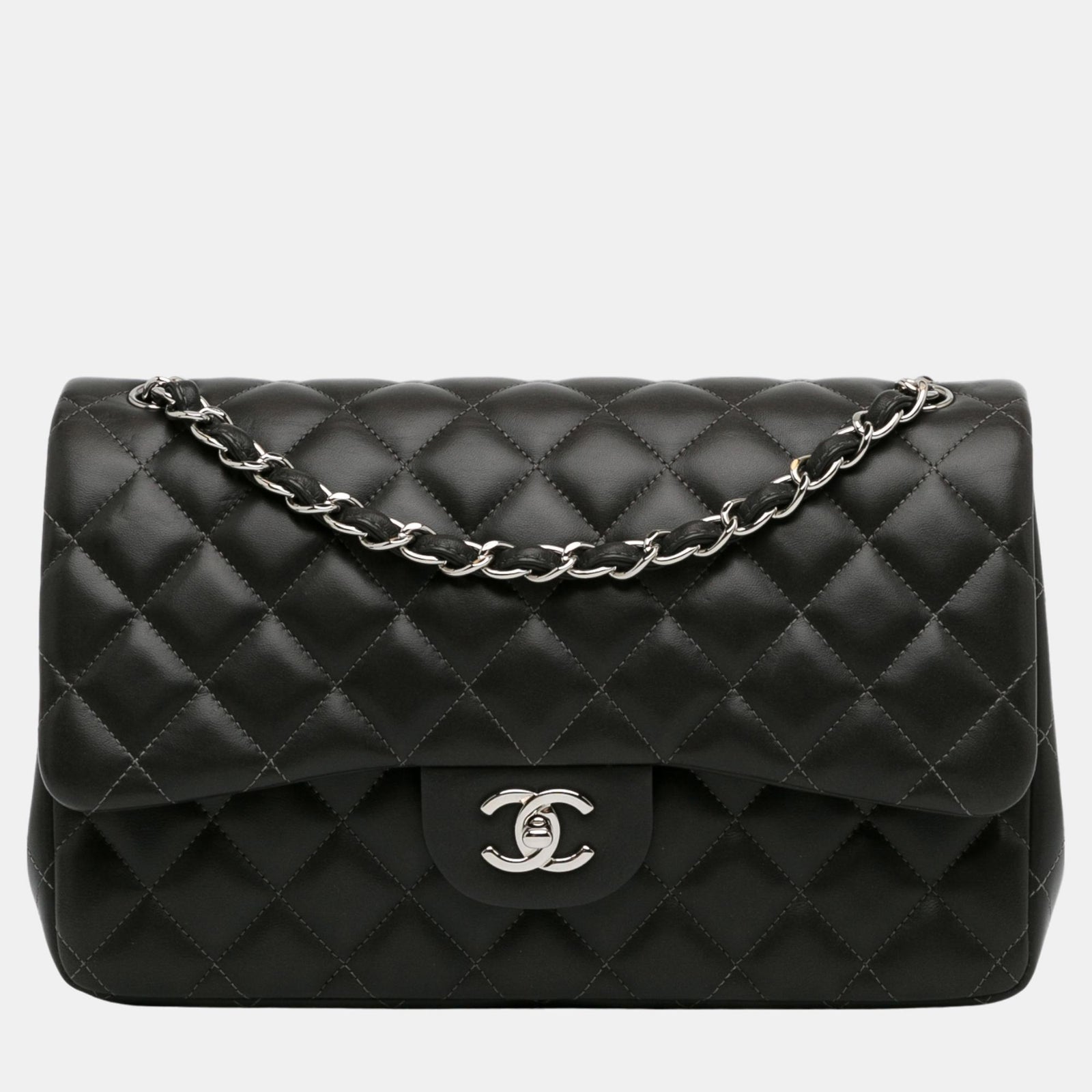 Chanel Black Jumbo Classic Lambskin Double Flap