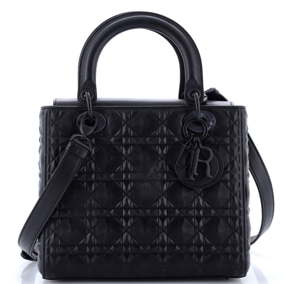 Christian Dior Lady Dior Bag Diamond Motif Cannage Calfskin Medium