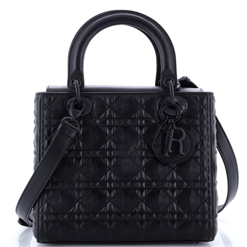 Lady Dior Bag Diamond Motif Cannage Calfskin Medium