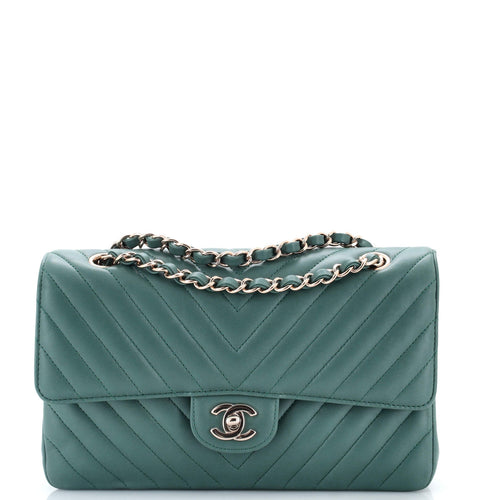 CHANEL Classic Double Flap Bag Chevron Lambskin Medium