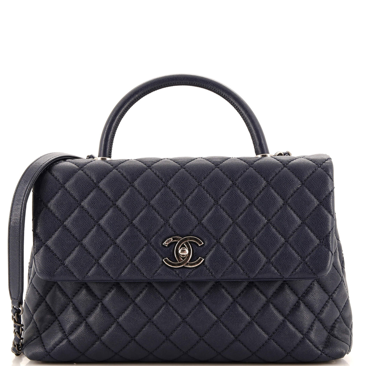 Chanel CHANEL Coco Top Handle Bag Quilted Caviar Medium