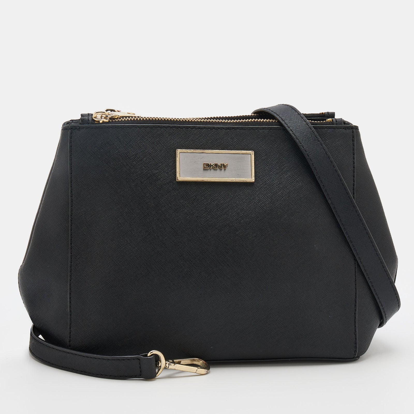 DKNY Sac à bandoulière en cuir noir DKNY