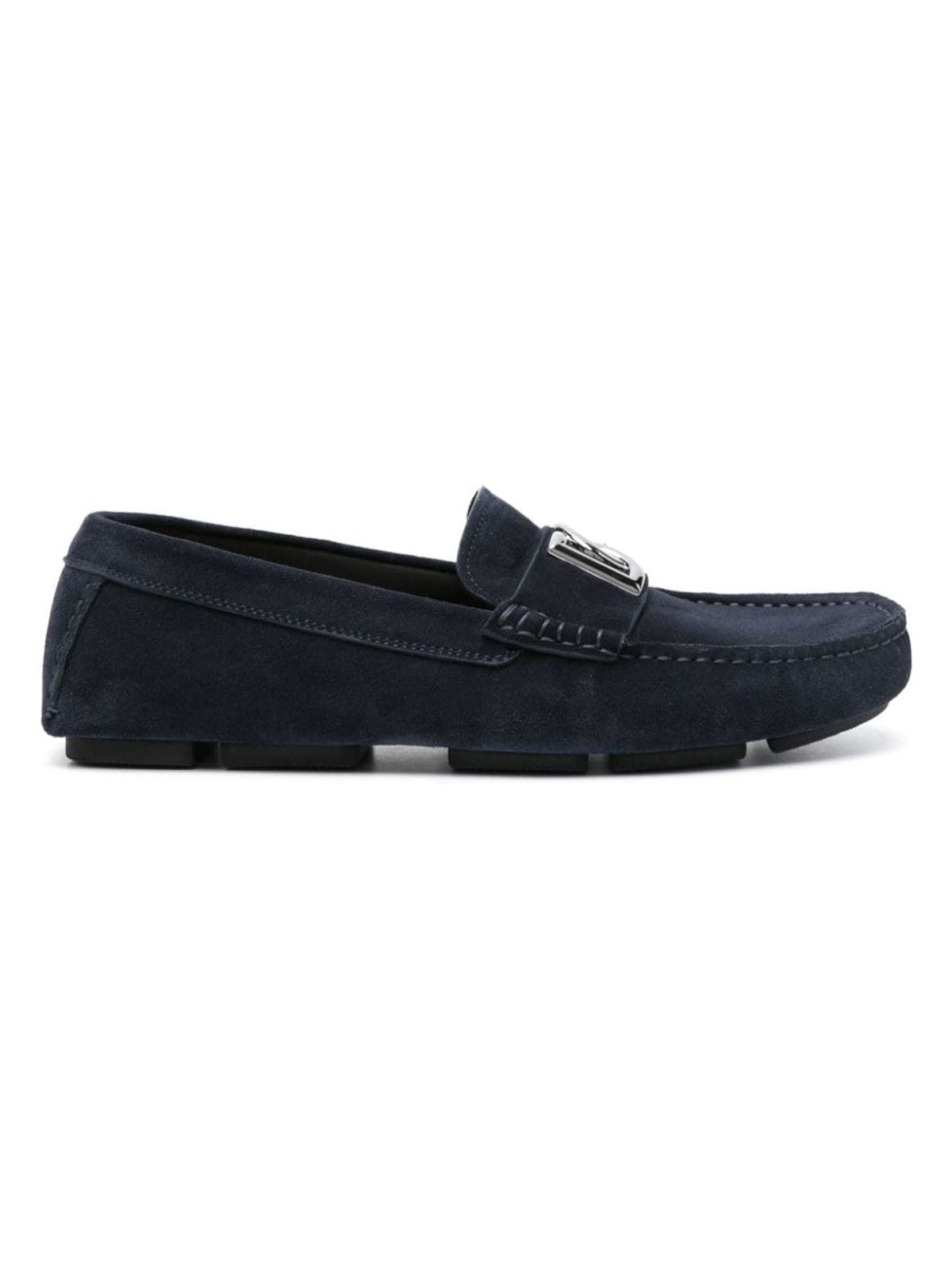 Dolce & Gabbana Men's Suede Leather Driver Shoes in Blue | Size 44 | A50598AT44186115