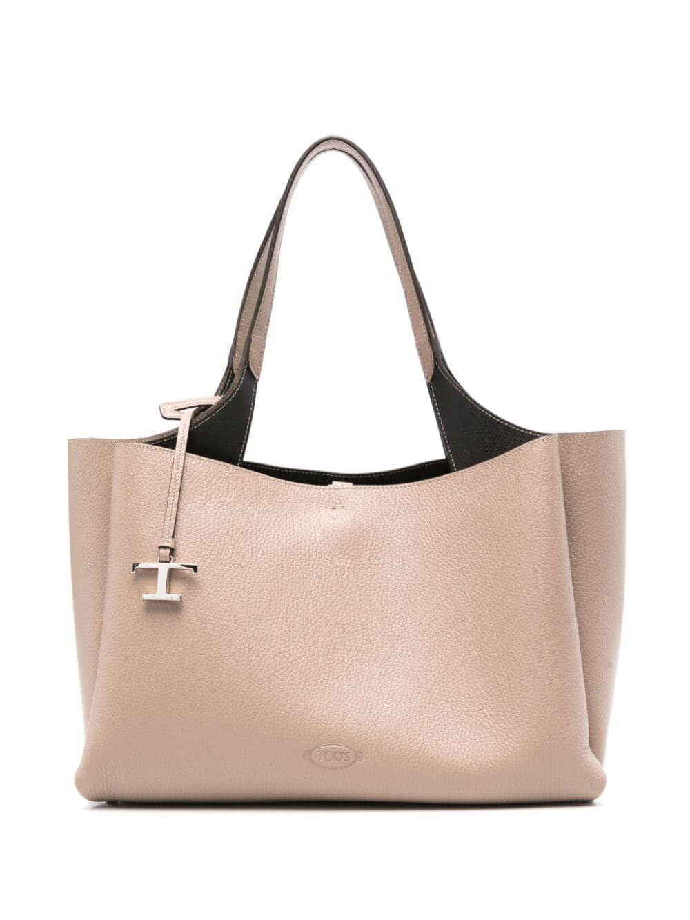 Tod's Women's Medium Tote Bag In Grained Leather in Nude & Neutrals | Size UNICA | XBWAPAF9300QRI
