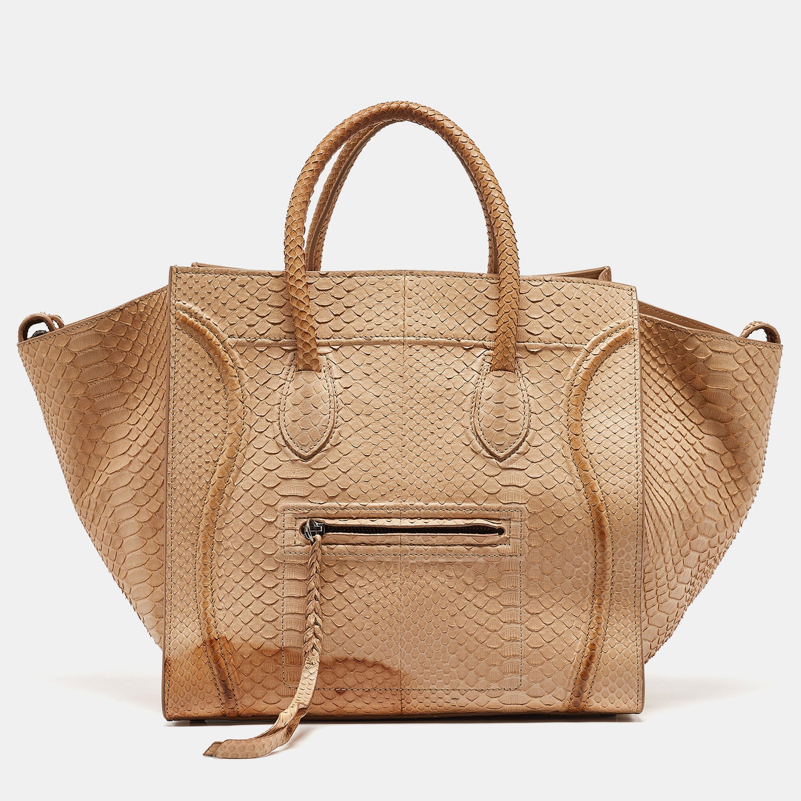 Celine Tan Python Medium Luggage Phantom Tote