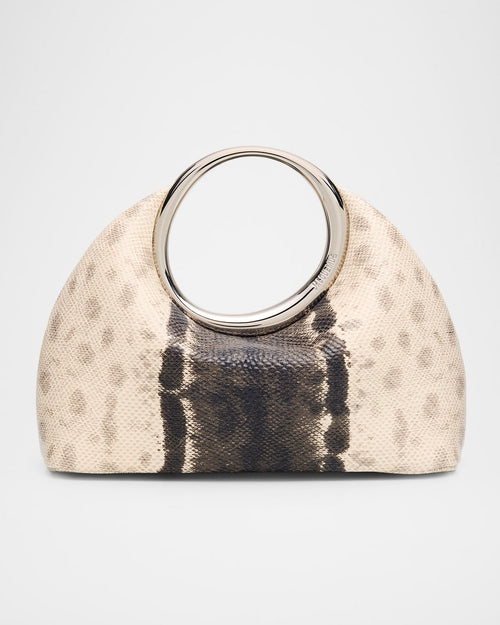 Le Petit Calino Snake-Embossed Ring Top-Handle Bag