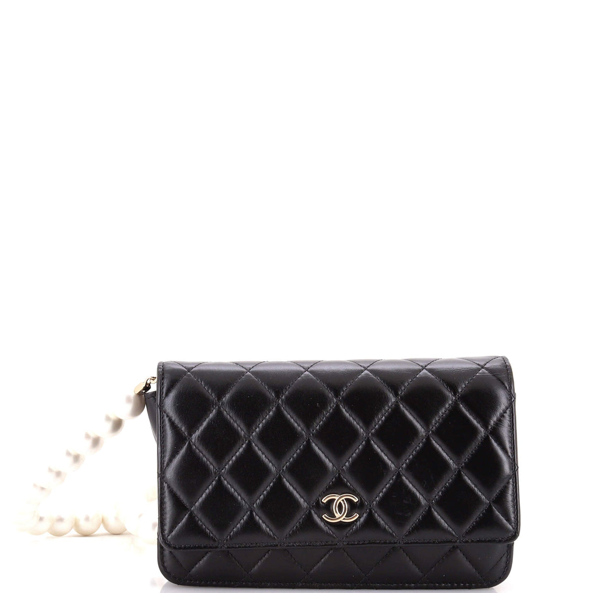 Chanel CHANEL Pearl Strap CC Wallet on Chain Quilted Calfskin