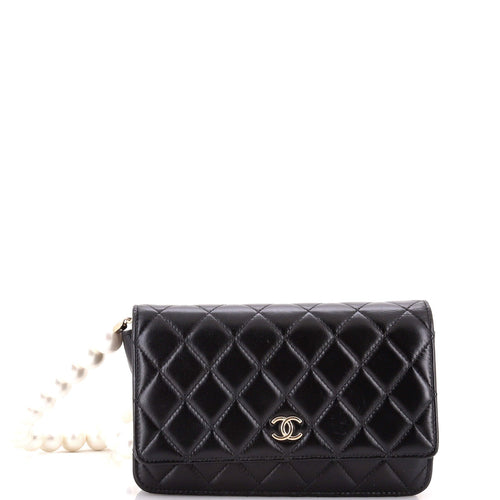 CHANEL Pearl Strap CC Wallet on Chain Quilted Calfskin