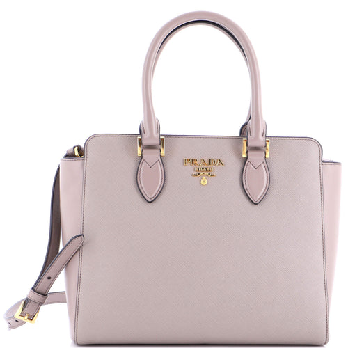 PRADA Convertible Tote Saffiano with Soft Calf Small
