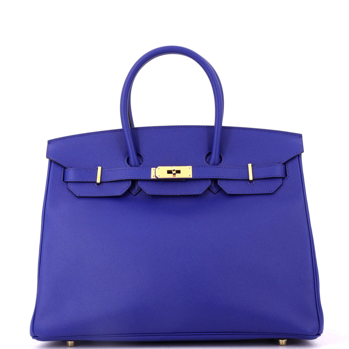 Herm?s Birkin Handbag Bleu Electrique Epsom with Gold Hardware 35