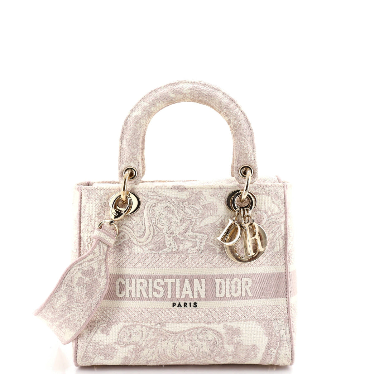 Christian Dior Toile de Jouy Lady D-Lite Bag Embroidered Canvas