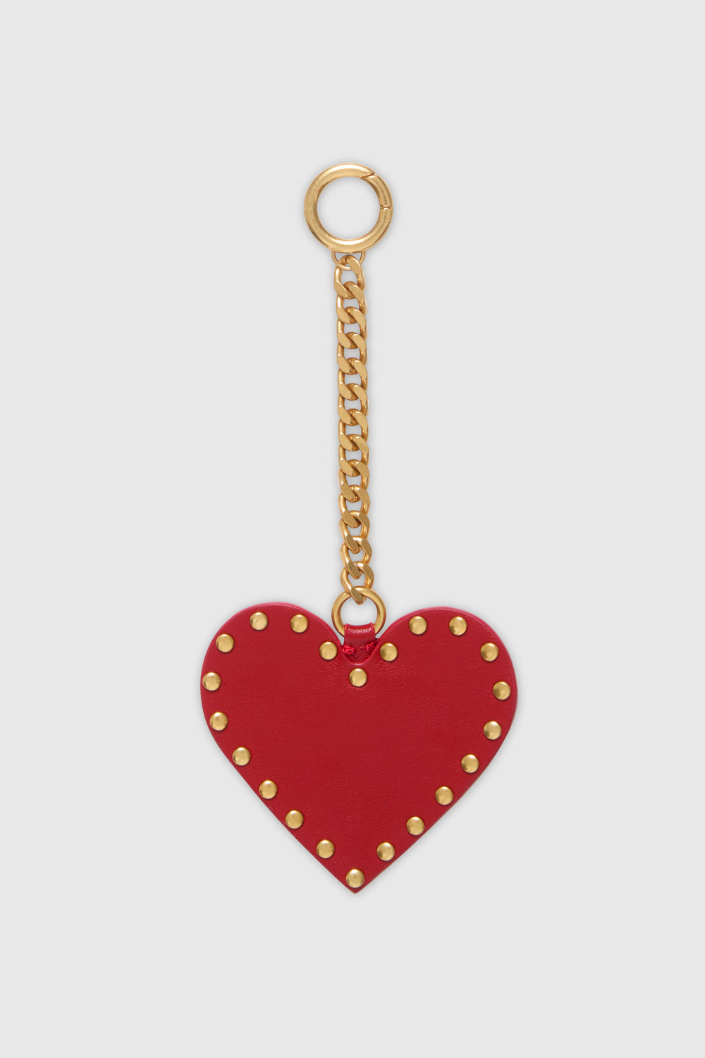 Rebecca Minkoff Studded Heart Charm Bag In Seduction Red