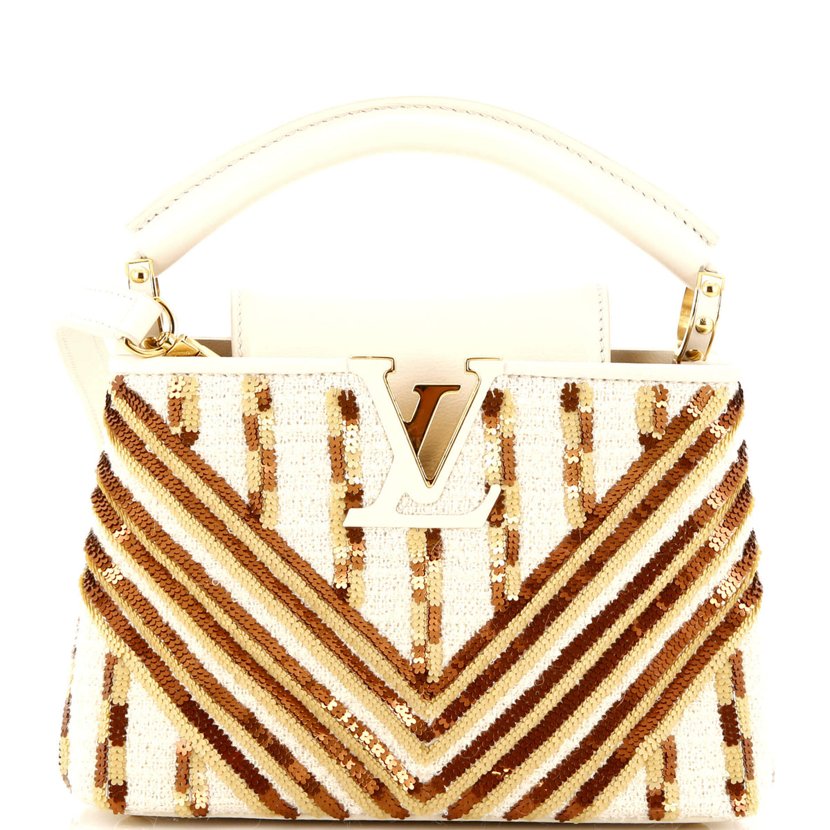Louis Vuitton Capucines Bag Tweed and Sequins Mini