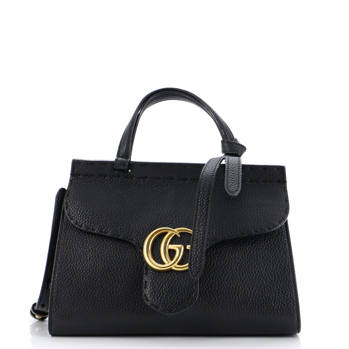 Gucci GUCCI GG Marmont Top Handle Bag Leather Mini