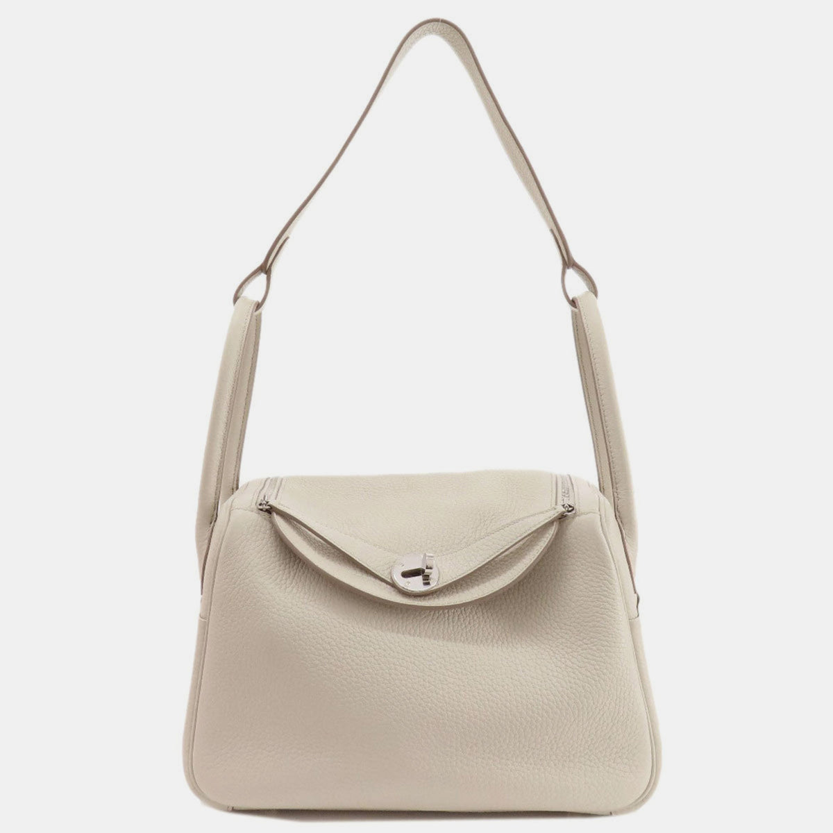 Hermès White Taurillon Lindy 26 Handbag
