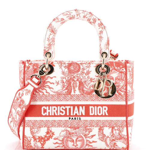 Lady D-Lite Bag Embroidered Canvas Medium