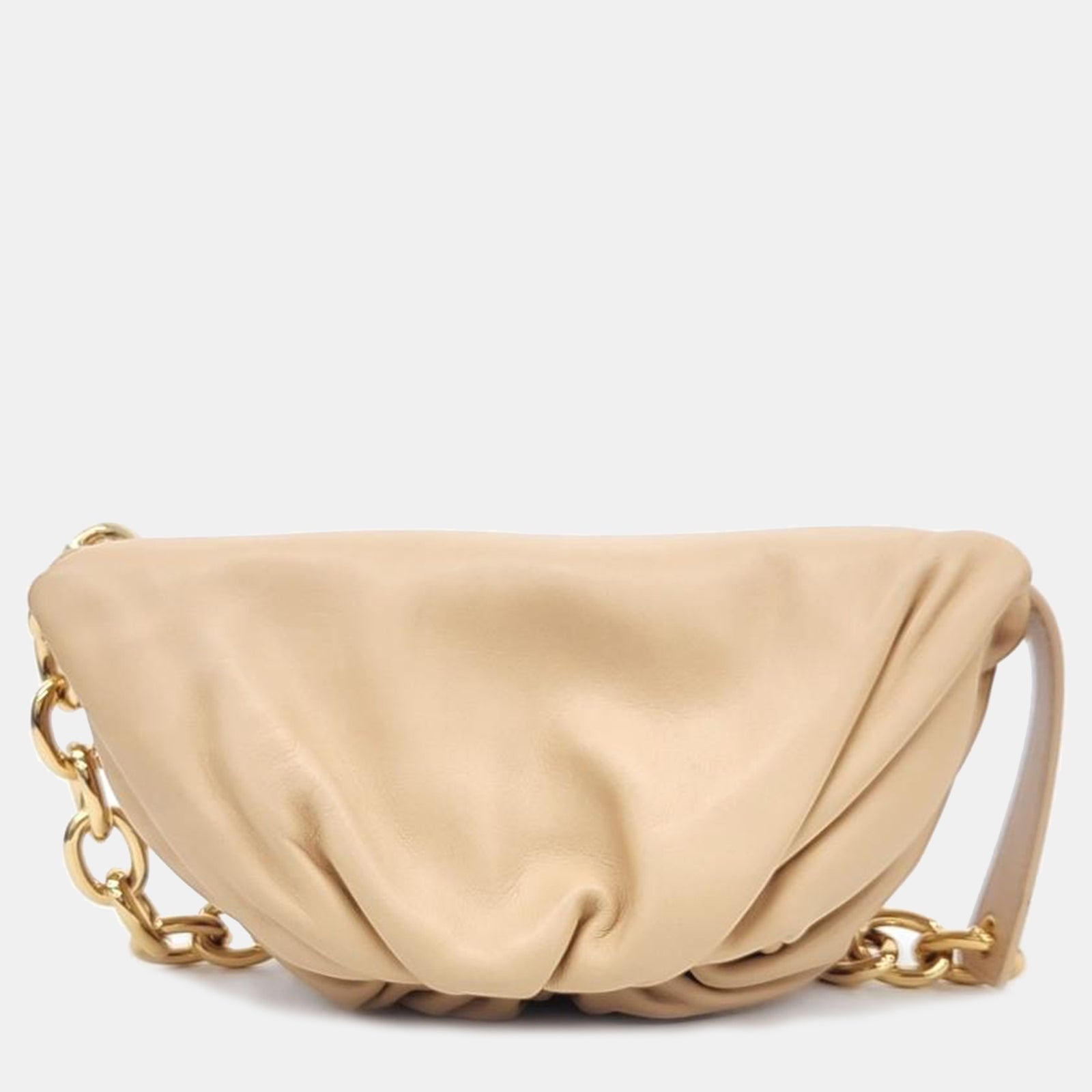 Bottega Veneta Beige Leather Belt Chain Pouch