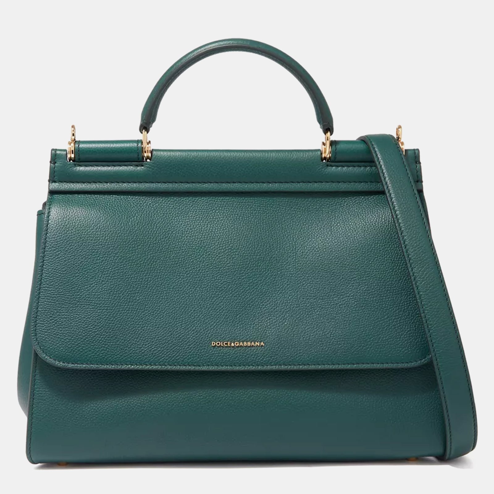 Dolce & Gabbana Green  Leather  Top Handle Bag