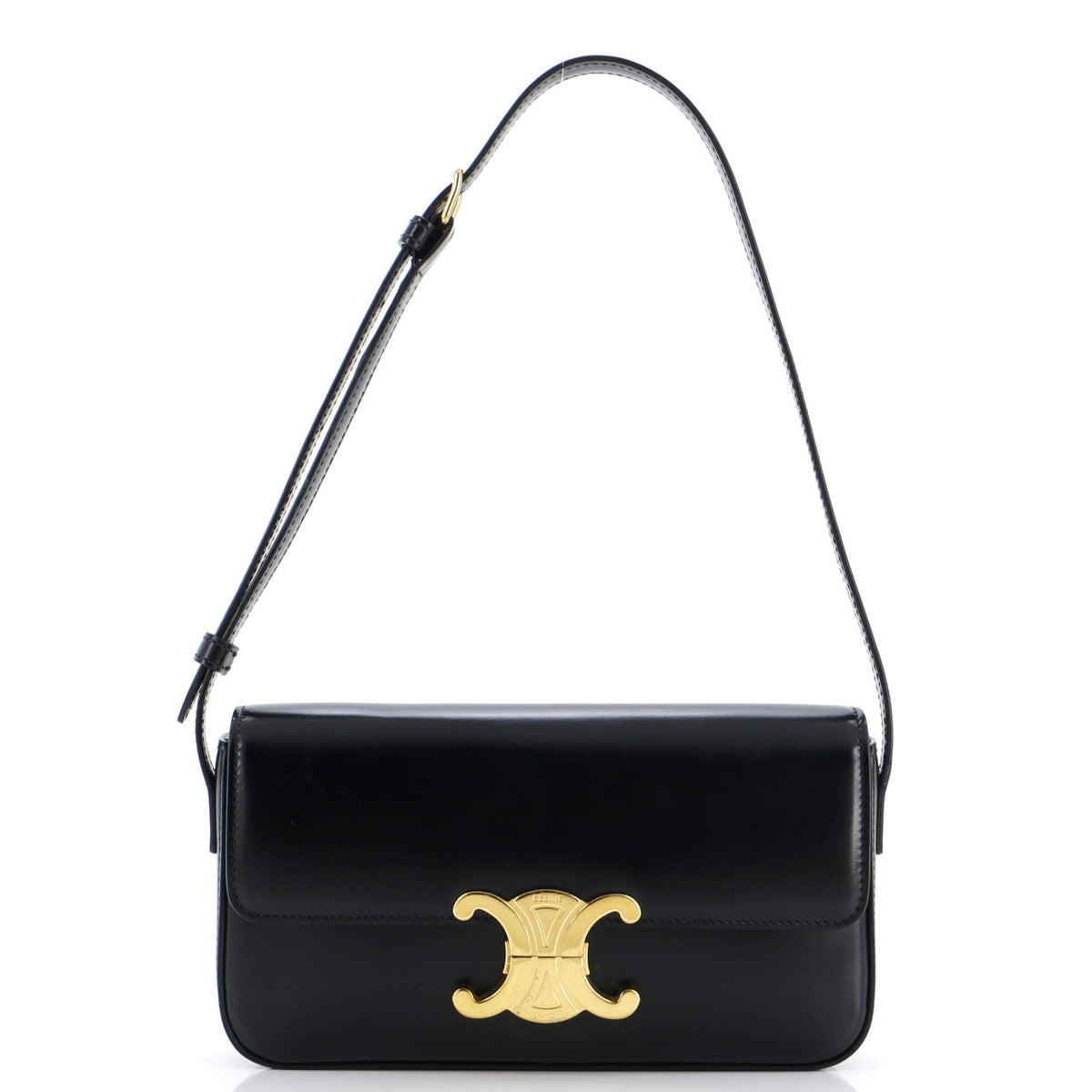 Celine CELINE Triomphe East-West Shoulder Bag Smooth Calfskin