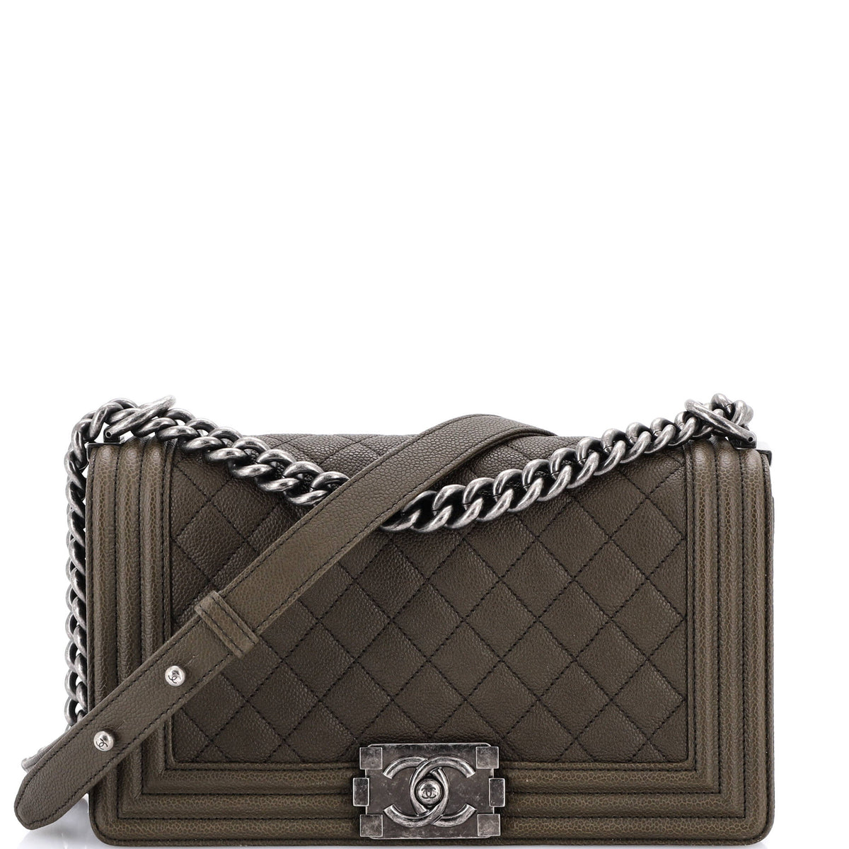 Chanel CHANEL Boy Flap Bag Quilted Caviar Old Medium