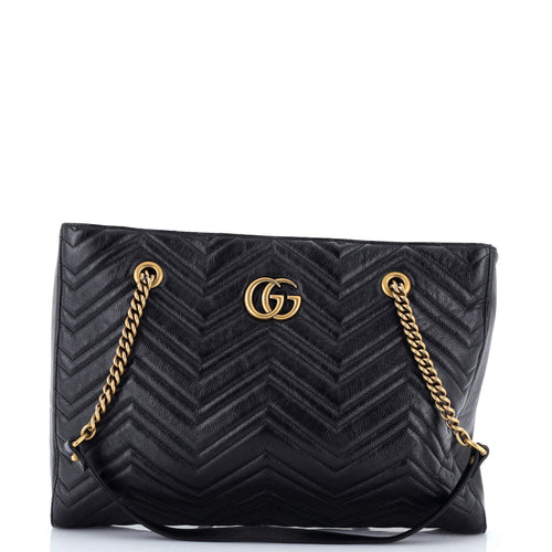 GUCCI GG Marmont Zip Tote Matelasse Leather Medium