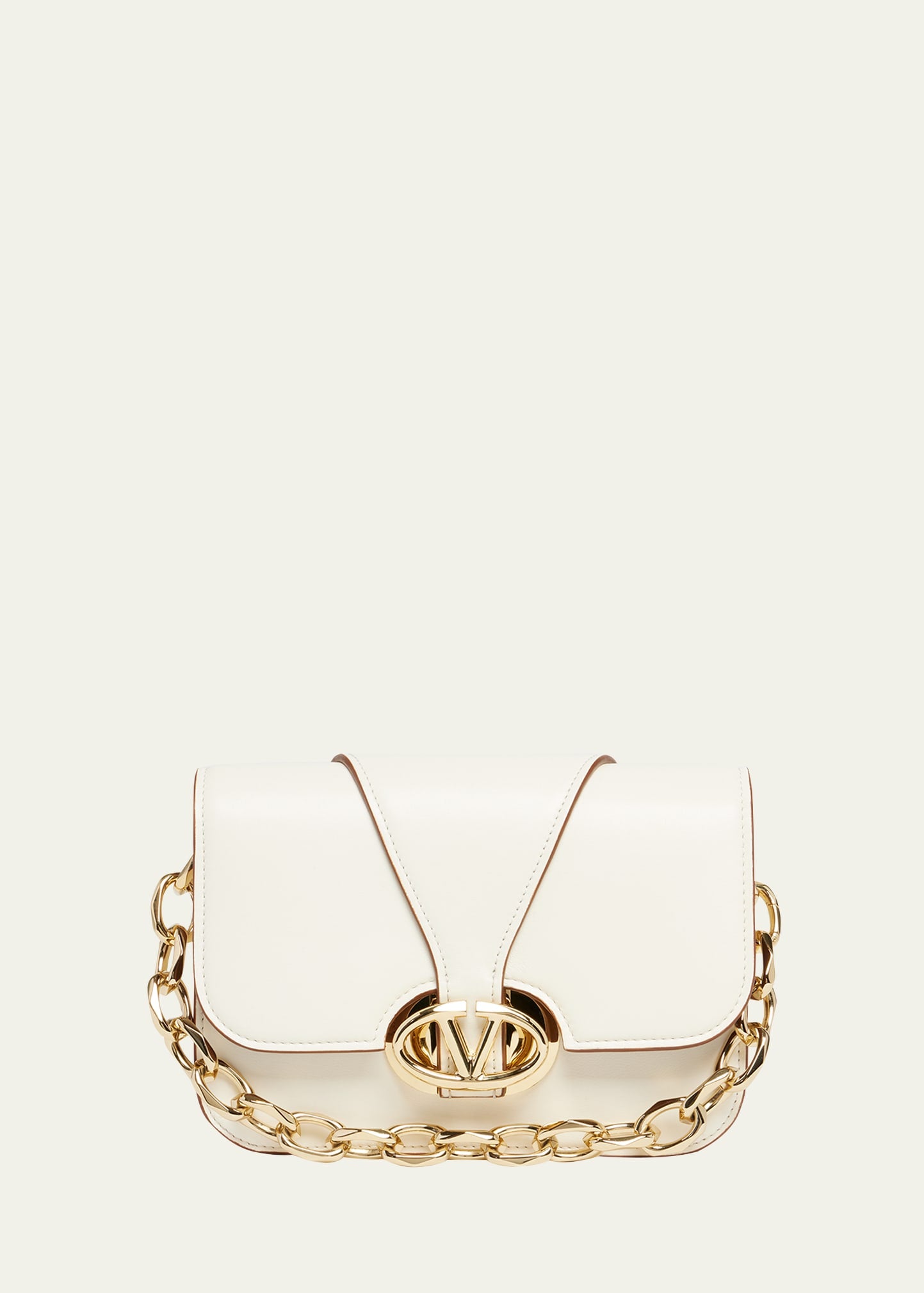 Valentino Small VLOGO Flap Leather Shoulder Bag