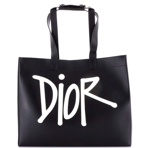 Dior x Shawn Stussy D-Dior Tote Leather with Applique Large