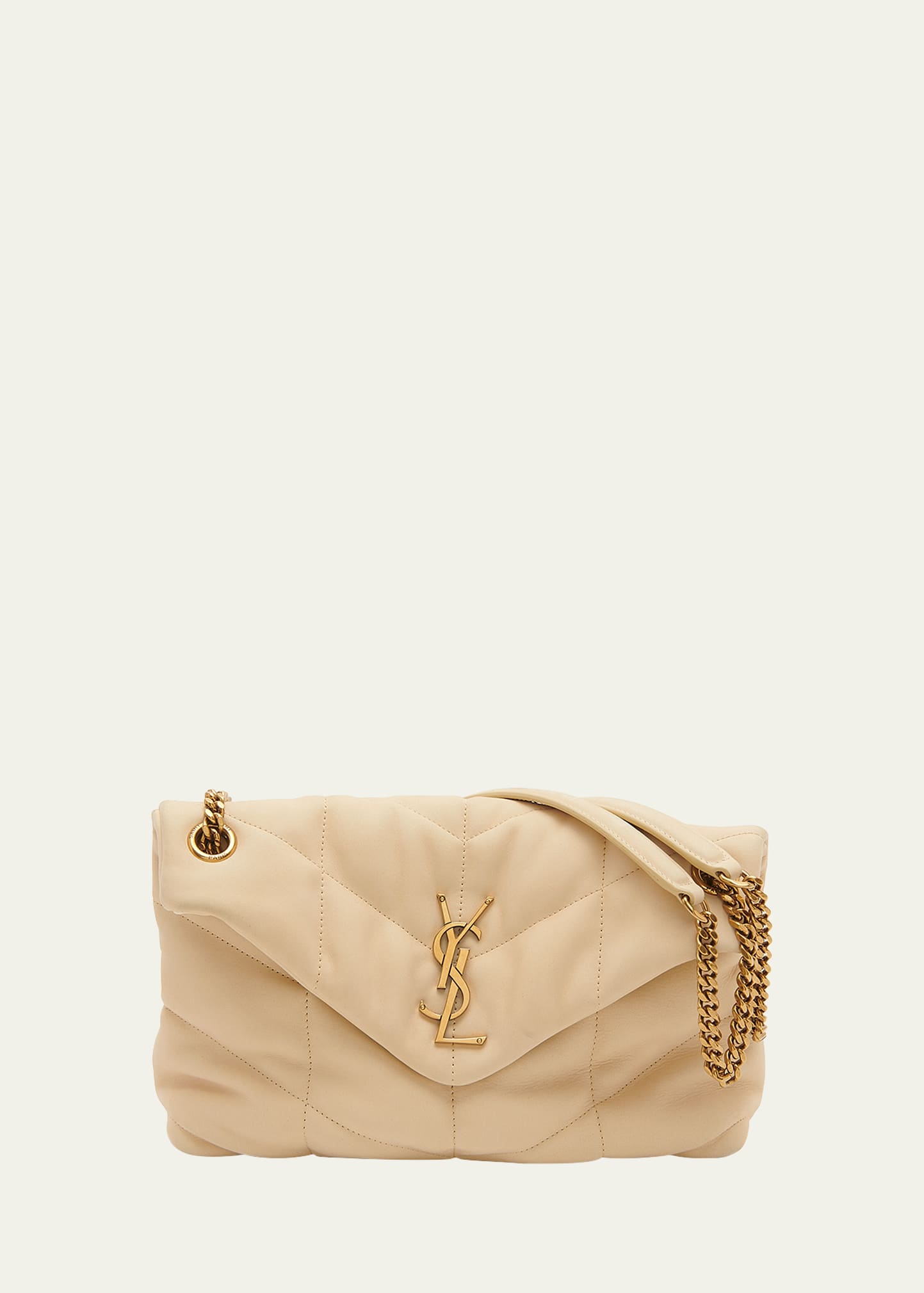 Saint Laurent Lou Puffer Toy YSL Shoulder Bag in Quilted Nubuck