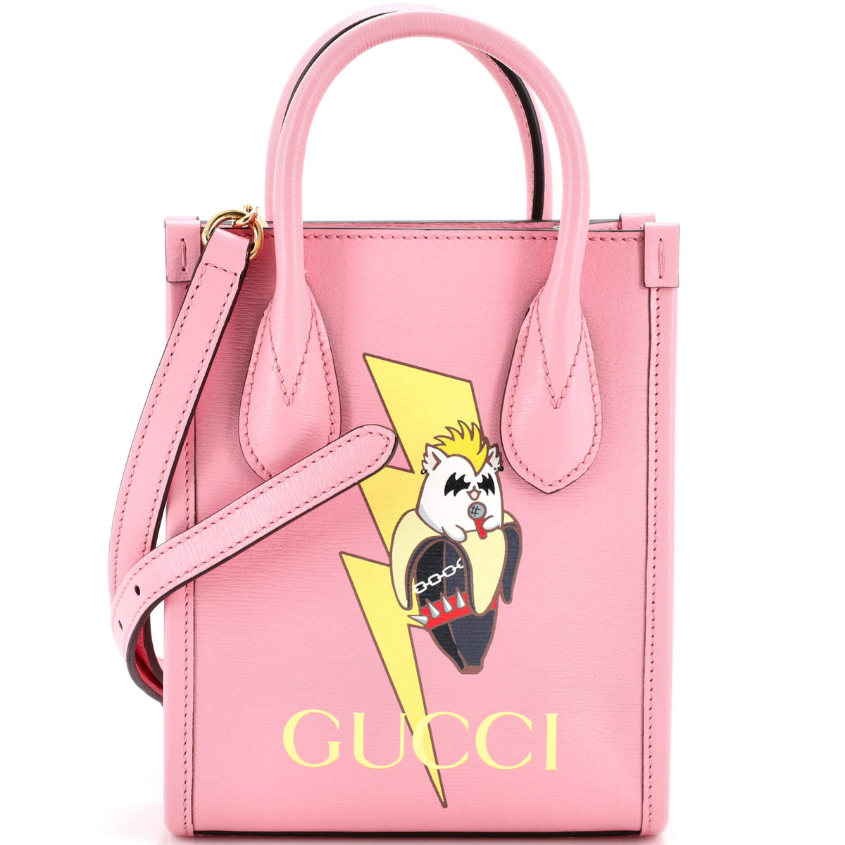 Gucci GUCCI Vertical Tote Bananya Printed Leather Mini