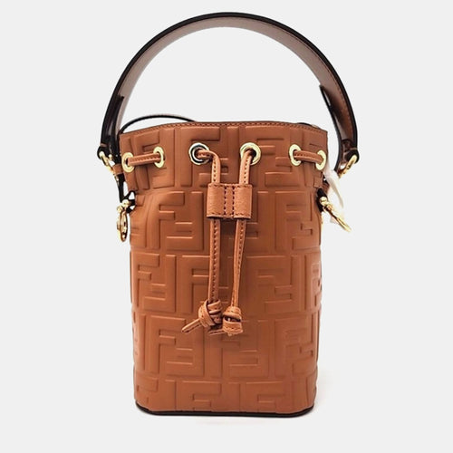 Brown Mon Tresor Mini Bucket Bag