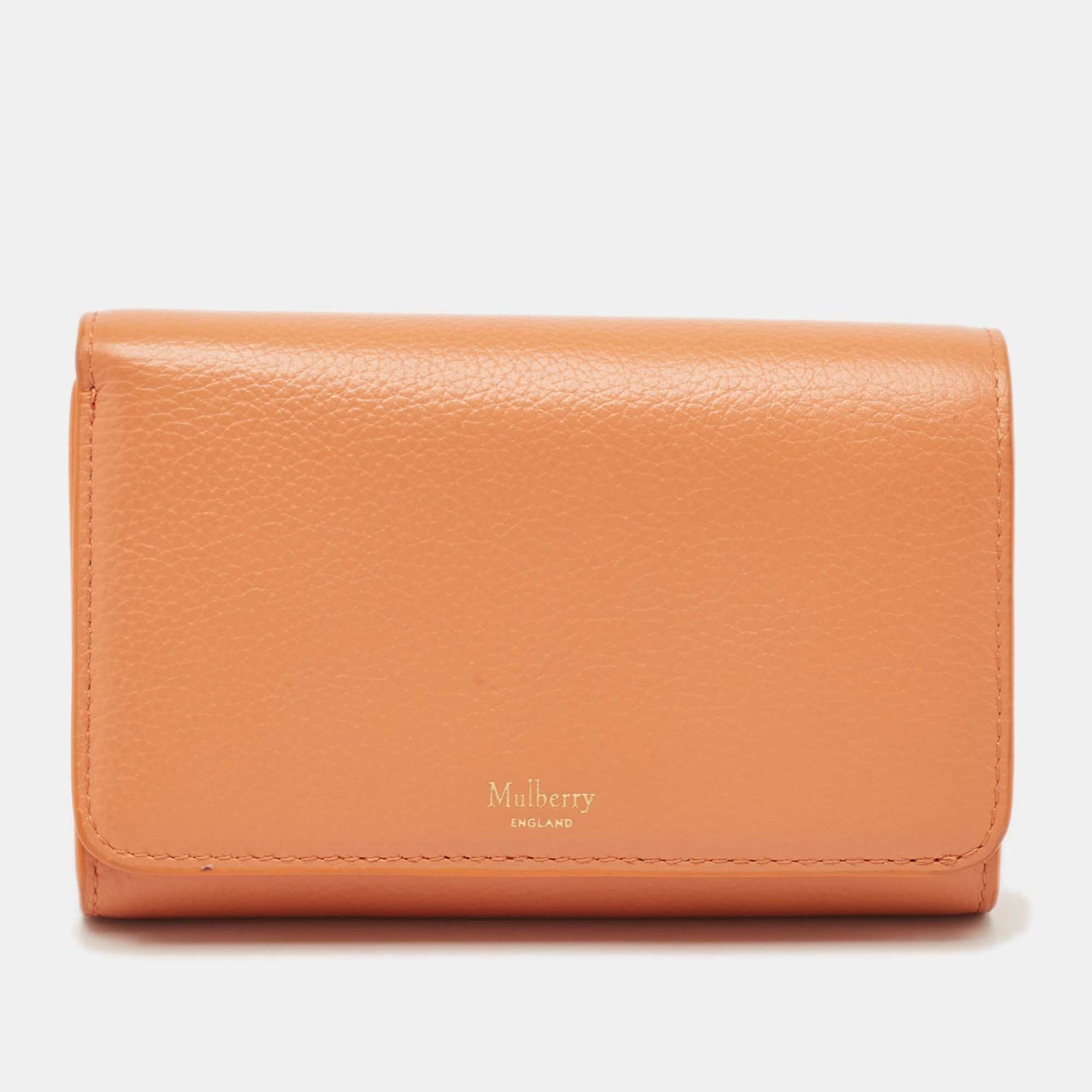 Mulberry Orange Leather Flap Continental Wallet