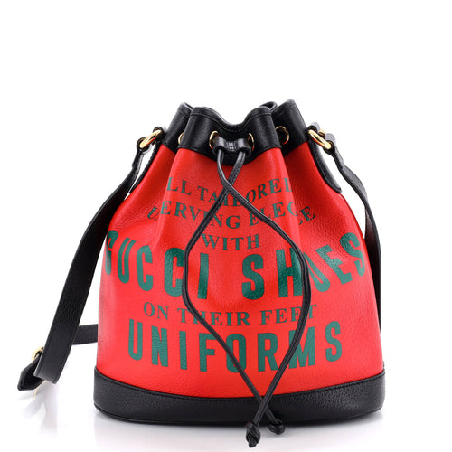 GUCCI 100 Bucket Bag Printed Leather