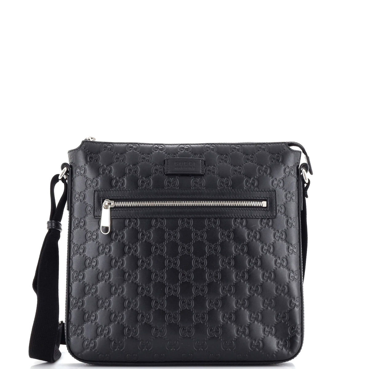 Gucci GUCCI Signature Zip Messenger Bag Guccissima Leather Medium
