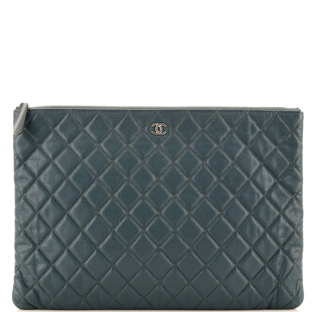 Chanel CHANEL O Case Clutch Quilted Caviar Large
