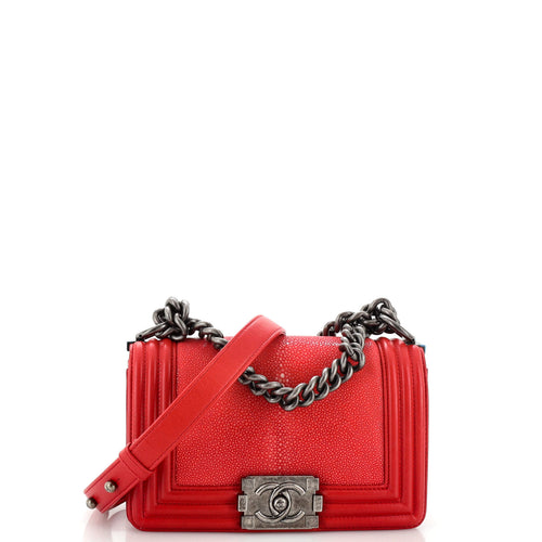 CHANEL Boy Flap Bag Stingray Small