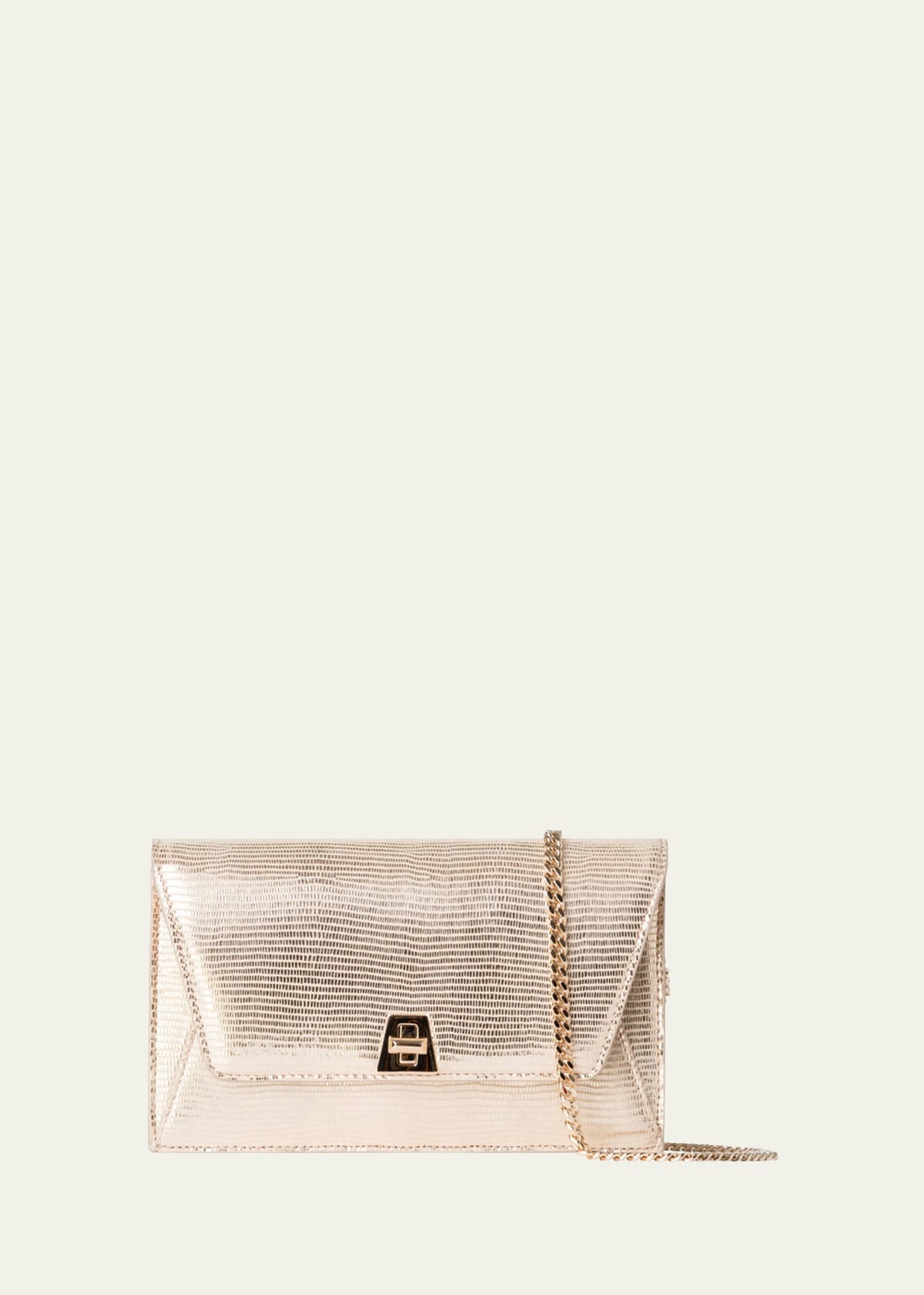 Boss Anouk Metallic Lizard-Embossed Crossbody Bag