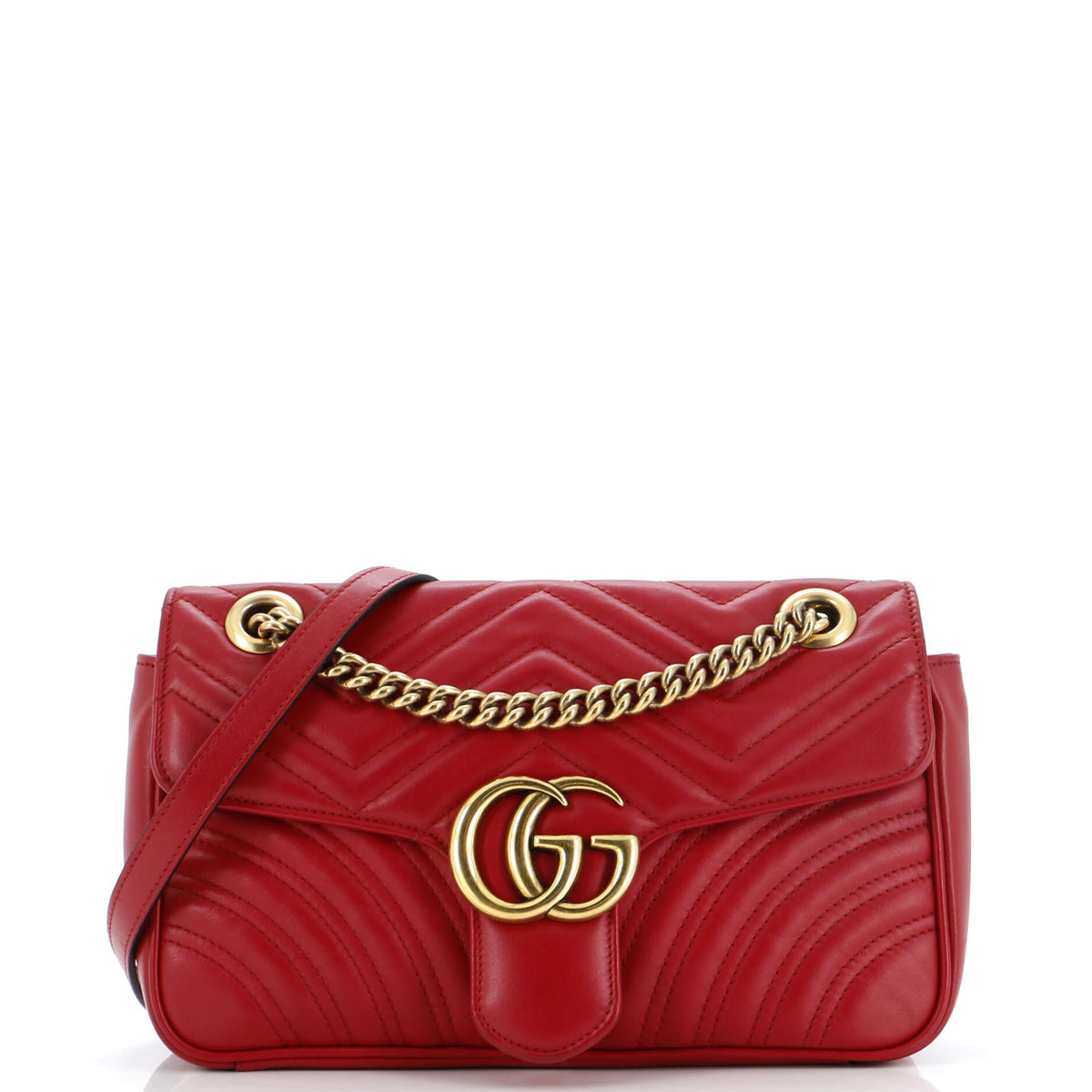 Gucci GUCCI GG Marmont Flap Bag Matelasse Leather Small