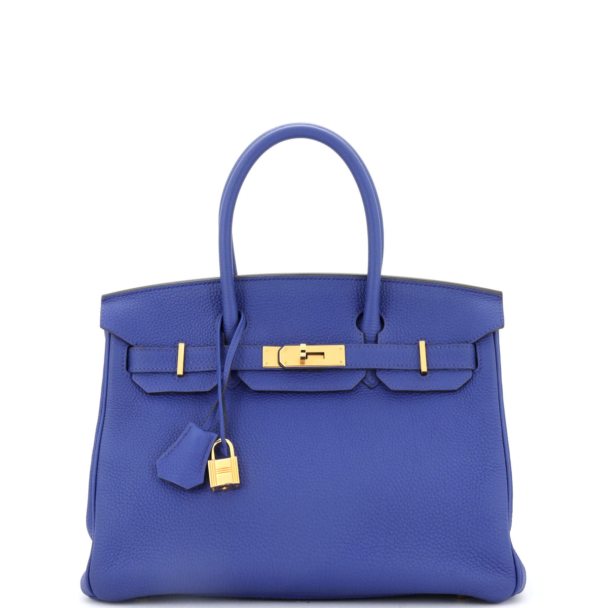 Herm?s Birkin Handbag Bleu Royal Togo with Gold Hardware 30