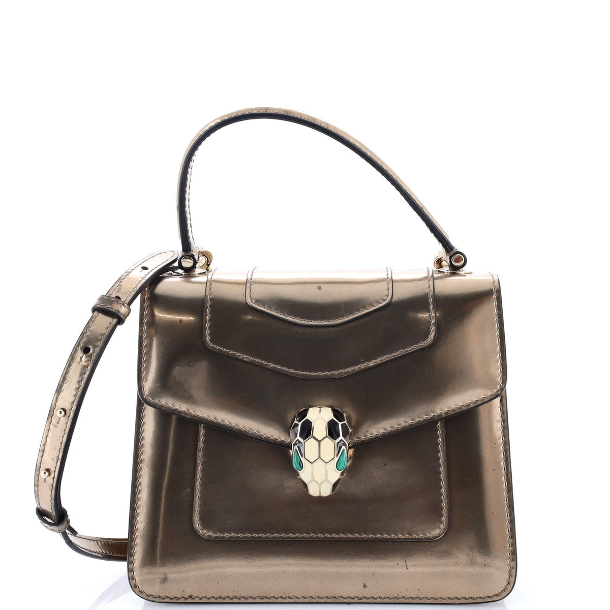 Bvlgari BVLGARI Serpenti Top Handle Bag Patent Small